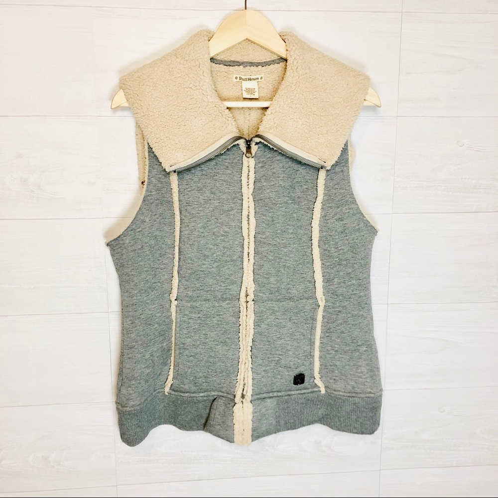 Ruff Hewn Sherpa Fleece Lined Gray Vest Sz L